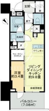 プラウド五反田 1106 間取り図