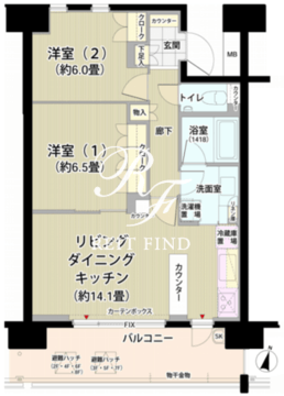 ガーデニエール砧レジデンス 206 間取り図