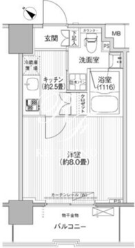 コスモグランス南品川 208 間取り図