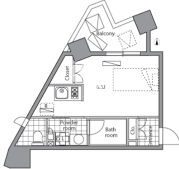 レジディア目白2 404 間取り図