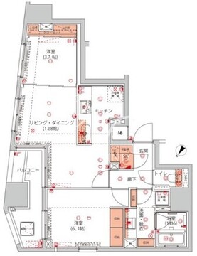 ハーモニーレジデンス千代田岩本町 901 間取り図