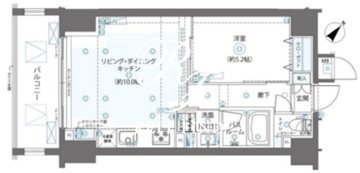 ズーム日本橋浜町 402 間取り図