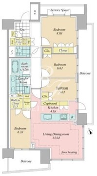 晴海フラッグ SUN-A-1001 間取り図