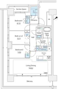晴海フラッグ SUN-C-909 間取り図
