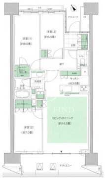 晴海フラッグ PARK-F-810 間取り図