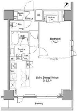 ザ・パークハビオ巣鴨 1405 間取り図
