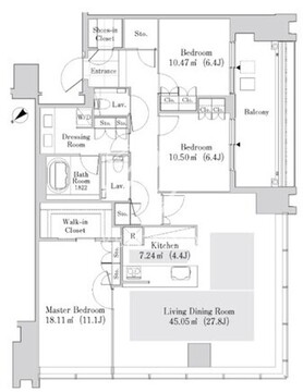 ラ・トゥール新宿ガーデン 3225 間取り図