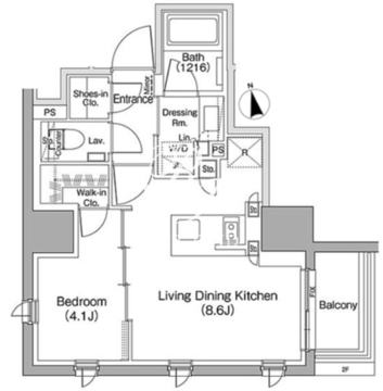 ザ・パークハビオ蒲田 206 間取り図