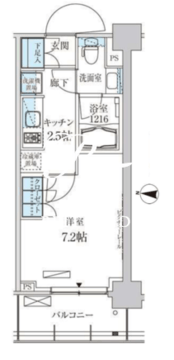 パークアクシス菊川ステーションゲート 202 間取り図