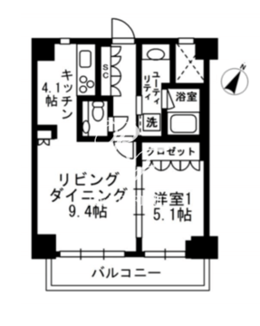 アーバンパーク代官山 404 間取り図