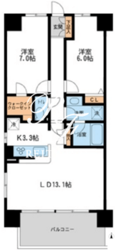 レジディア南千住 1107 間取り図