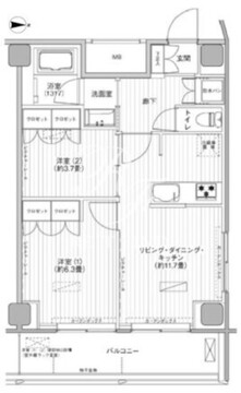 ヒューリック浅草橋江戸通 1208 間取り図