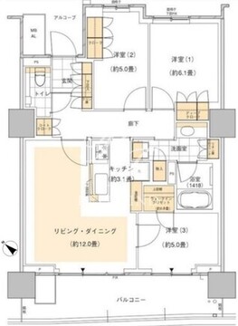 晴海フラッグ SUN-B-821 間取り図
