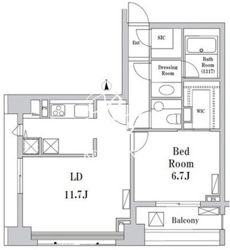 パークハビオ京橋 1101 間取り図