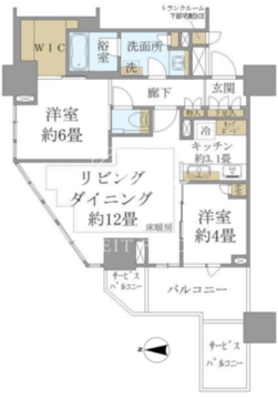 ブリリアタワー池袋ウエスト 2201 間取り図