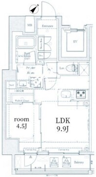 ログ上野駅前 801 間取り図