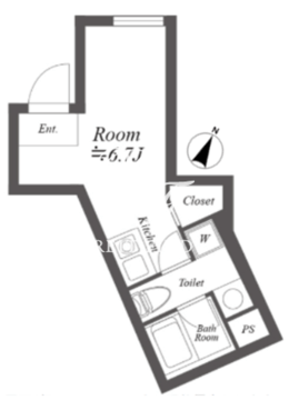 ルクレ神宮前 304 間取り図