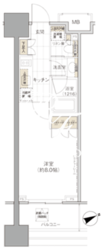 パークハビオ西新宿 202 間取り図