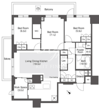 オアーゼ文京大塚 405 間取り図