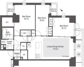 オアーゼ文京大塚 408 間取り図