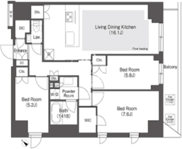 オアーゼ文京大塚 409 間取り図