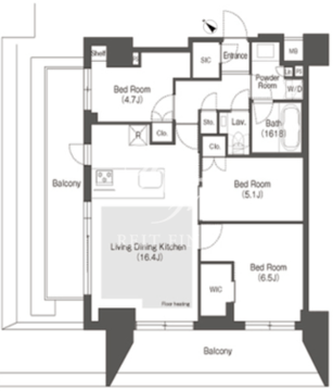オアーゼ文京大塚 504 間取り図