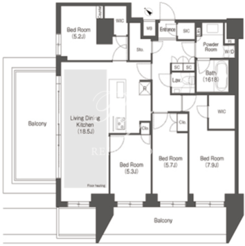 オアーゼ文京大塚 603 間取り図