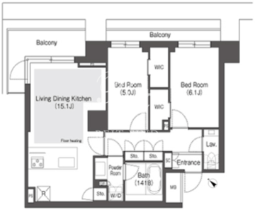 オアーゼ文京大塚 704 間取り図