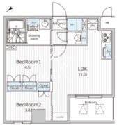 ビエラコート日本橋久松町 802 間取り図
