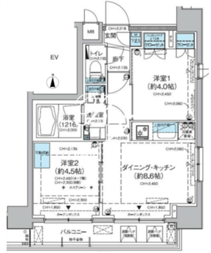 レジディア蒲田5 810 間取り図