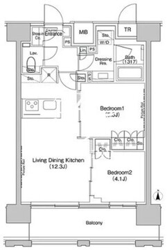 ザ・パークハビオ上北沢 804 間取り図