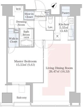 セントラルパークタワー・ラ・トゥール新宿 1920 間取り図