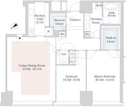 セントラルパークタワー・ラ・トゥール新宿 3708 間取り図 ?>
