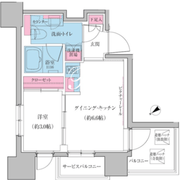 クレヴィアリグゼ雪が谷大塚 804 間取り図