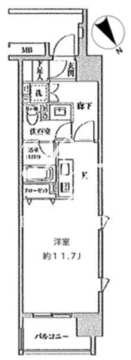 クリオ五反田 1508 間取り図