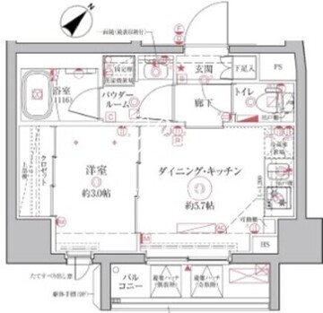 クレイシアIDZ王子アーバンヒルズ 401 間取り図