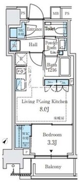 パークホームズ西小山 208 間取り図