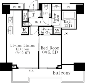 パークホームズ西小山 416 間取り図