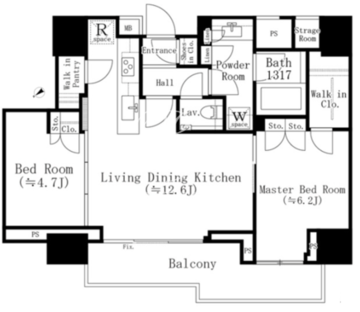 パークホームズ西小山 511 間取り図