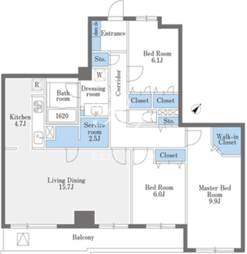 ラドゥセール巣鴨ウエスト 403 間取り図