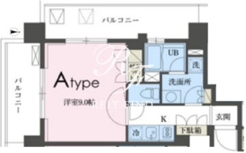 ガレリア東新宿 1302 間取り図