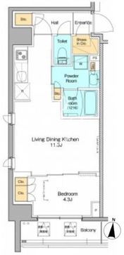 プラウドフラット菊川 401 間取り図