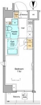 プラウドフラット菊川 407 間取り図
