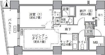 アクティ汐留 1602 間取り図
