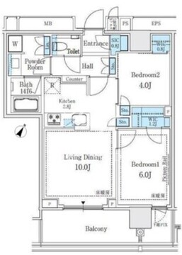 ザ・パークハウス戸越公園タワー 409 間取り図