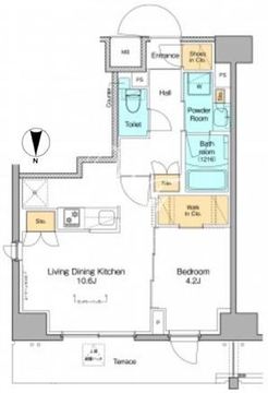 プラウドフラット菊川 105 間取り図