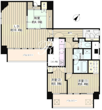 リバー＆タワー 1903 間取り図