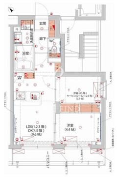 ハーモニーレジデンス新宿ザノース 101 間取り図