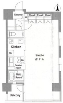 アジリア銀座J's 1202 間取り図