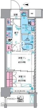ジェノヴィア浅草6スカイガーデン 608 間取り図
